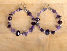 Amethyst Circle Earring 